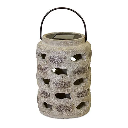 Cement Solar Lantern with Fish Design