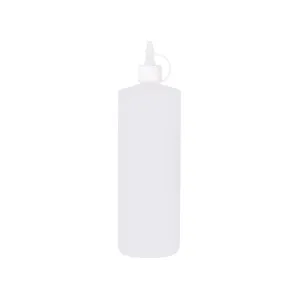 CHEF INOX SQUARE WIDE MOUTH SQUEEZE BOTTLE GRAD 800ml CLEAR