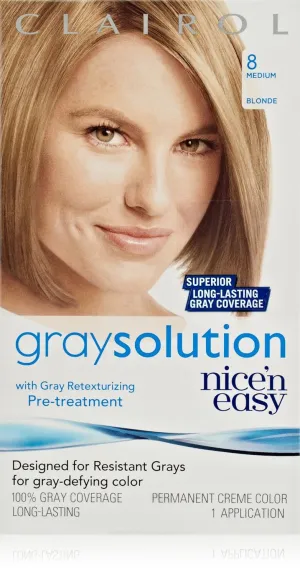 Clairol Gray Solution By Nice 'N Easy Hair Color 008 Medium Blonde 1 Kit (Pack of 3)