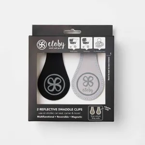 Cloby reflective magnetic clips set of 2 black/grey
