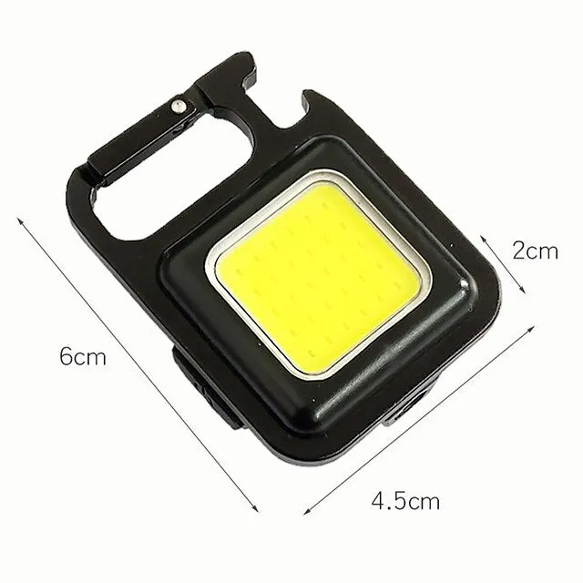 COB Portable Floodlight LED Keychain Flashlight Mini Rechargeable Powerful Lantern Night Light for Outdoor Lighting Camping Lamp