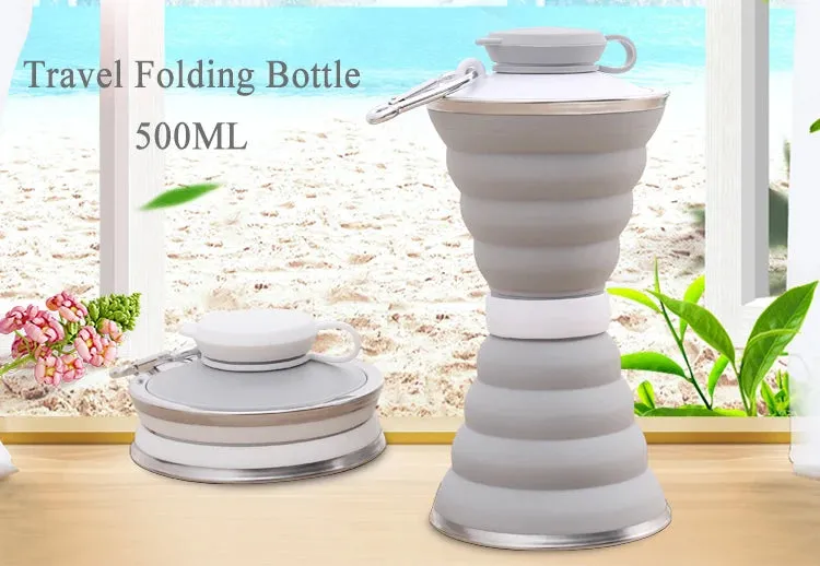 Collapsible Folding Silicon Sports Dumbbell Shape Water Bottle Bpa Free
