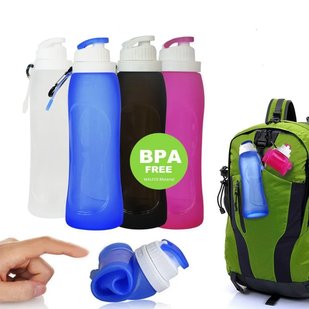 Collapsible Silicone Sports Water Bottle