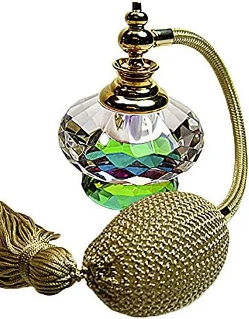 Crystal Perfume Cologne Refillable Empty Atomizer Glass Bottle with Bulb Tassel Sprayer