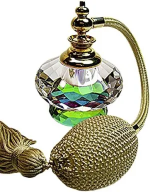Crystal Perfume Cologne Refillable Empty Atomizer Glass Bottle with Bulb Tassel Sprayer