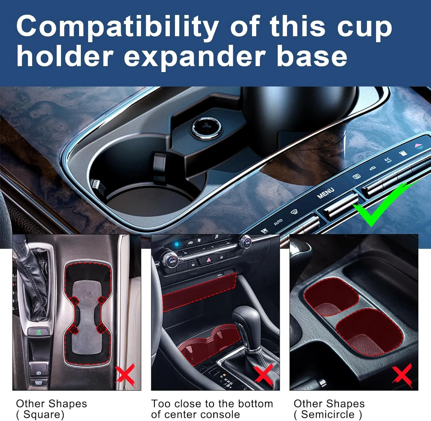 Cup Holder Expander, Automatic Car Cup Holder Expander Holds Large Water Bottles, Compatible with Yeti, Stanley, Owala Tumbler & Mugs, Adjustable Arms & Extendable Base Insert