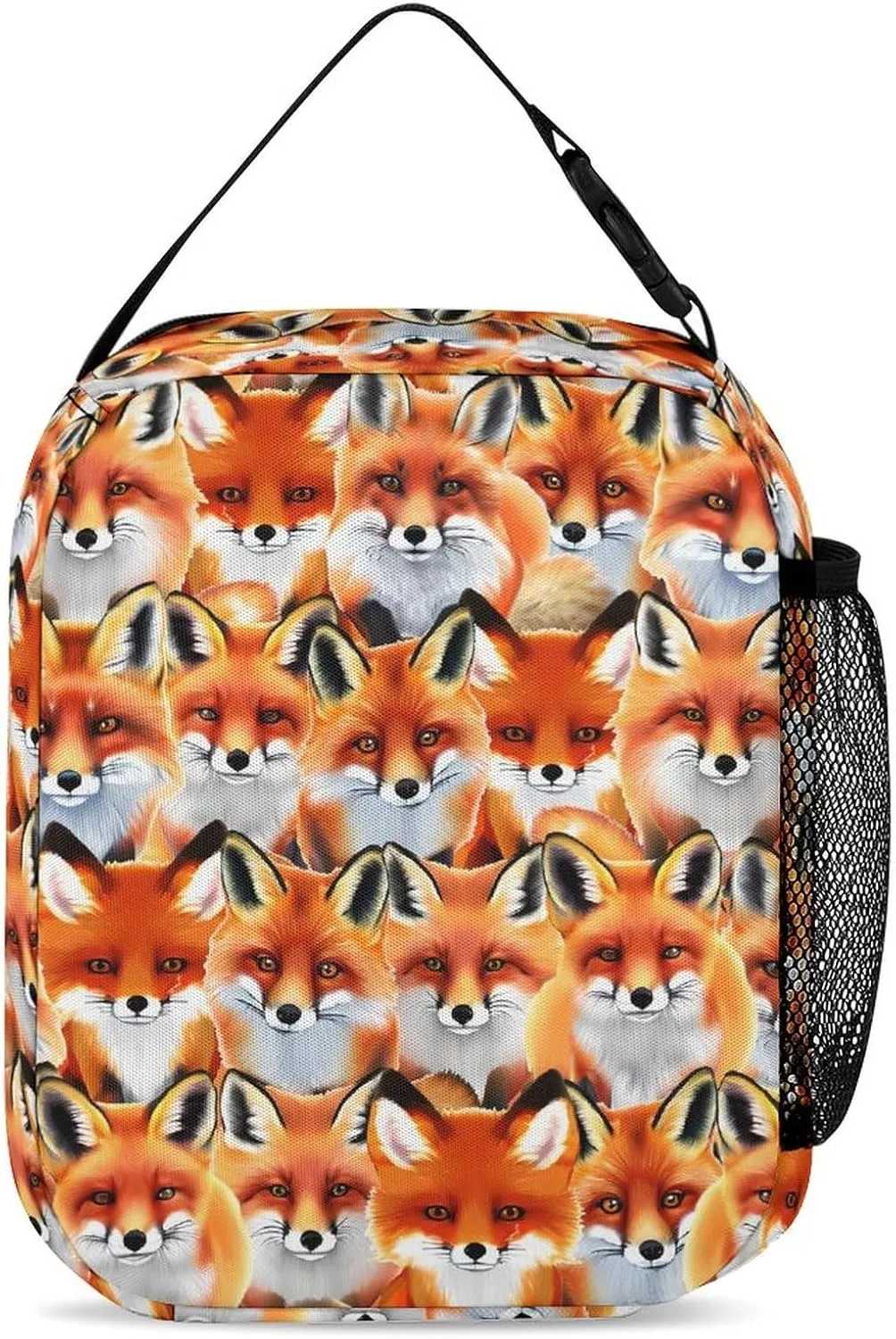 Custom Fox Backpack with Lunch Box & Pencil Case for Kids Girls Boys School, 16 Inch Cute Foxes Bookbag, School Backpack for Students Children, Lightweight, Large Capacity