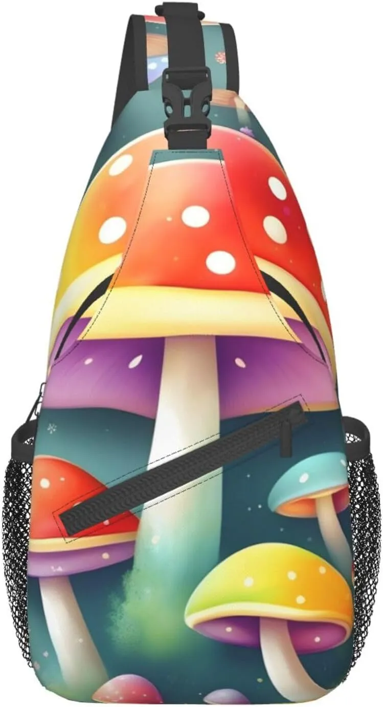 Cute Colored Mushrooms Pattern Outdoor Hiking Backpack > Suitable For Men And Women Riding Strong And Sturdy High Storage Capacity Daily Travel