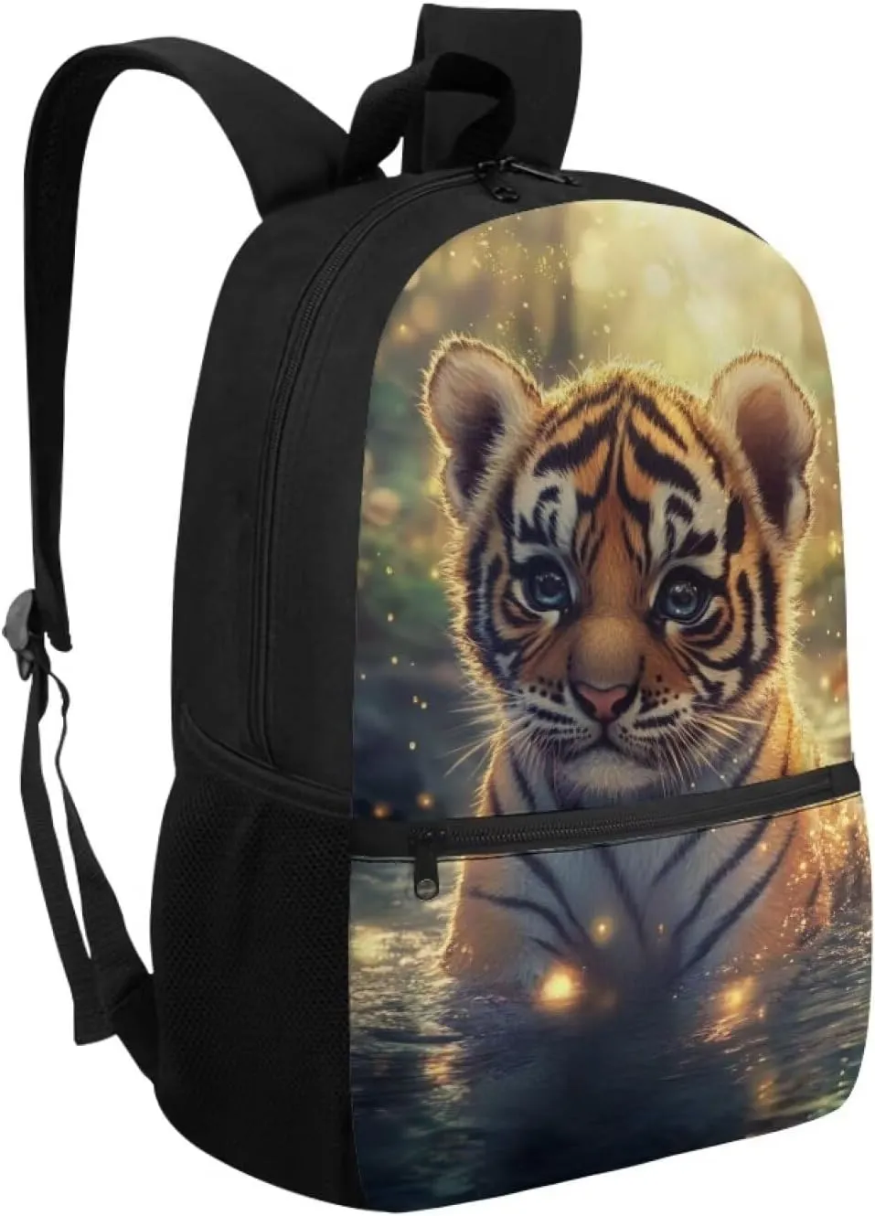 Cute Tiger Backpack for Boys 8-9 Preschool BookBags for 6th Grade Girls with Front Pockets Lightweight & Large Capacity Schoolbags for Students Daily Use or Travel