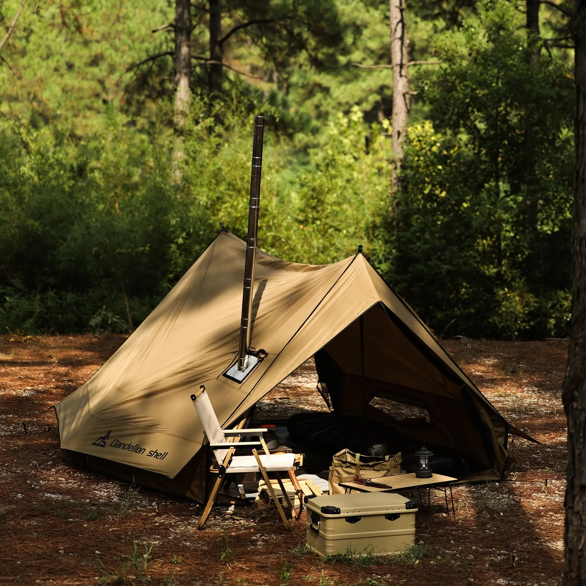 Dandelion Shell Hot Tent Cabin Plus X3 with Stove Jack Camping Tent Winter Tent 4 Season Tent 2-3 Person for Backpacking Camping Hiking Hunting Fishing Waterproof Windproof Lightweight
