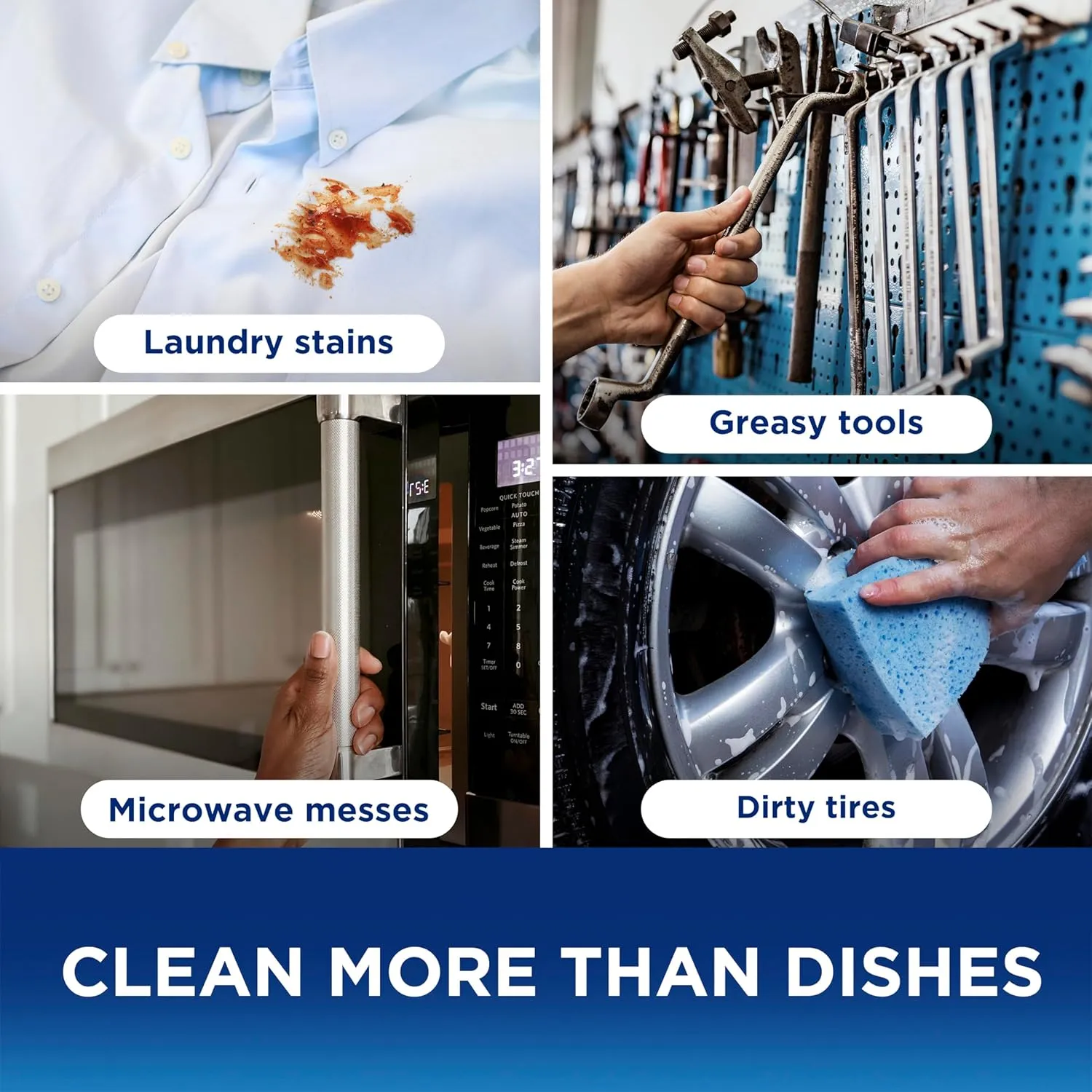 Dawn Dish Soap Squeeze Bottle, EZ-Squeeze Platinum Dish Soap Liquid Non-Scratch Sponges for Dishes, Fresh Rain, Includes 3x18oz Bottles 2 Sponges