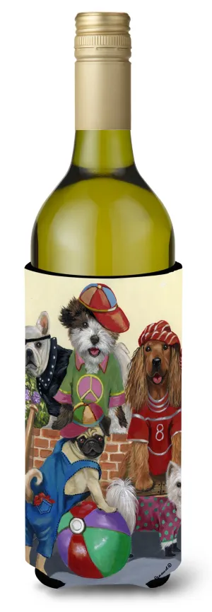 Dogs Mutli-Breed Neighborhood Wine Bottle Hugger PPP3115LITERK