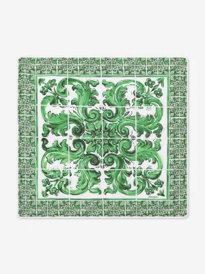 Dolce & Gabbana Baby Maiolica Print Blanket in Green