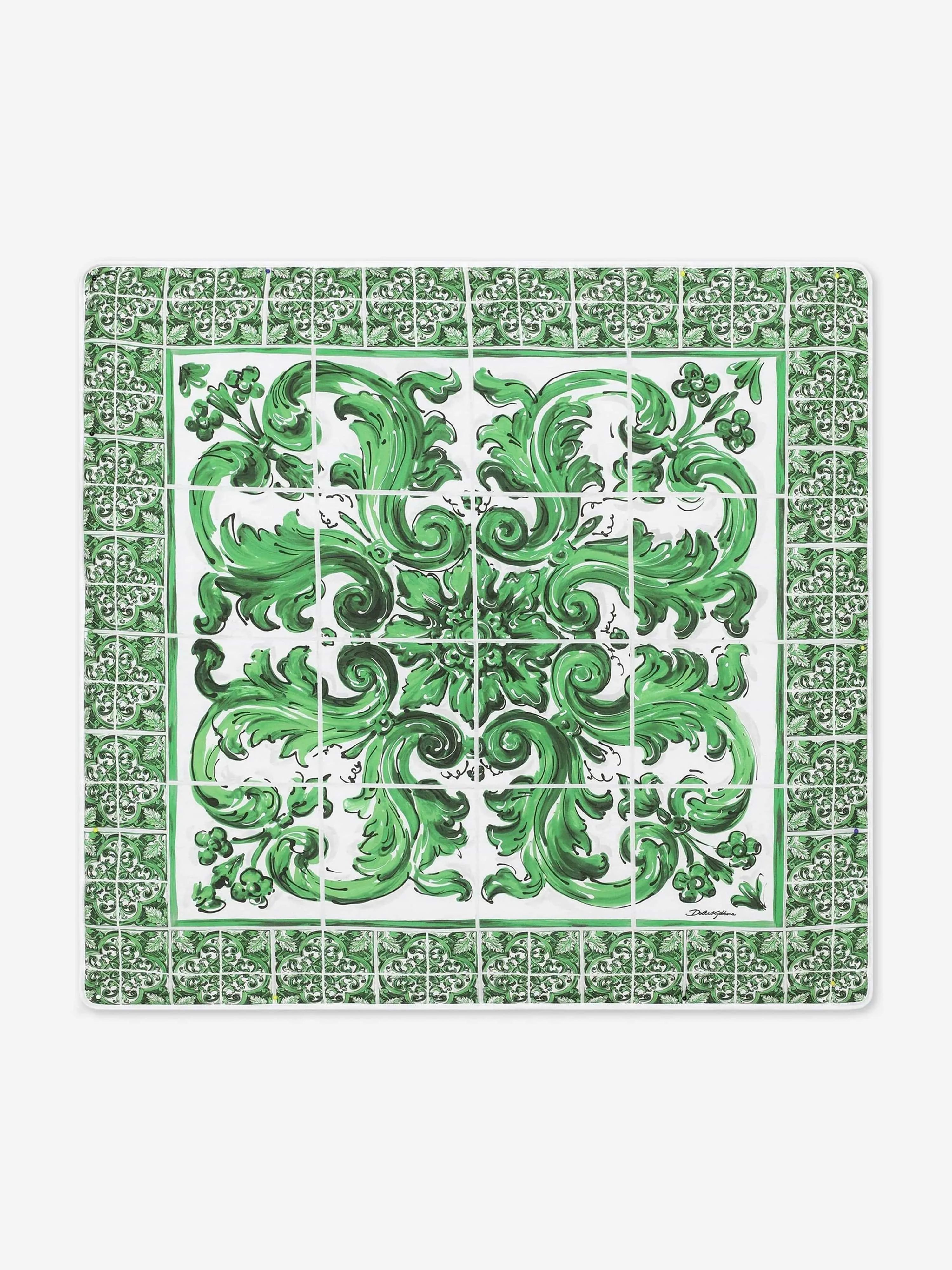 Dolce & Gabbana Baby Maiolica Print Blanket in Green
