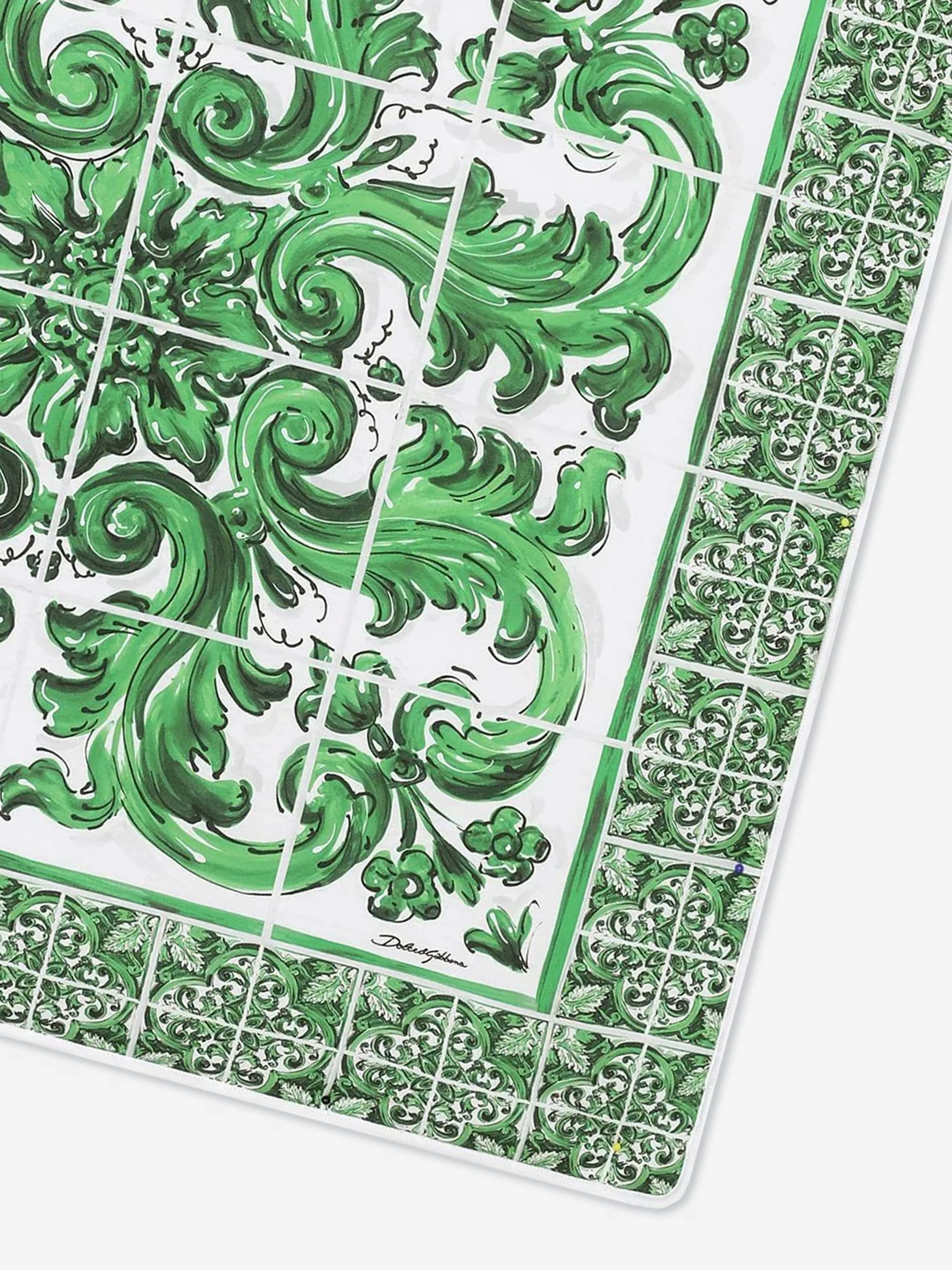 Dolce & Gabbana Baby Maiolica Print Blanket in Green