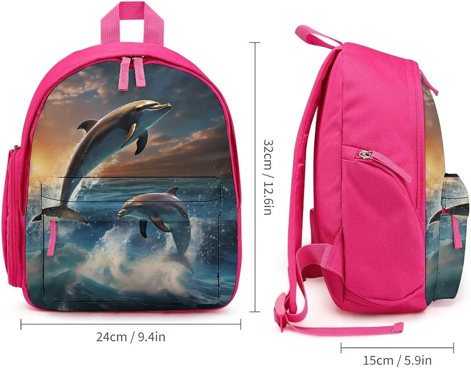 Dolphins Jump Travel Laptop Backpack for Men Women Lightweight Shoulder Bag Work Bag Daypack