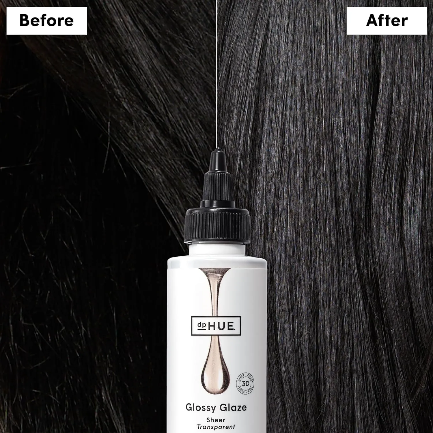 dpHUE Glossy Glaze, Sheer - 4 fl oz - In-Shower Conditioning Glaze for Luminous Shine - Paraben, SLS & SLES Sulfate Free - Leaping Bunny Certified