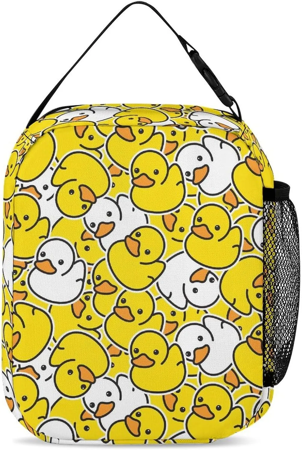 Duck Backpack with Lunch Box & Pencil Case, 16 Inch Cute Duck Themed Bookbag, Adjustable Lightweight Large Capacity, Colorful Duck Backpack Set for Kids Girls Boys School