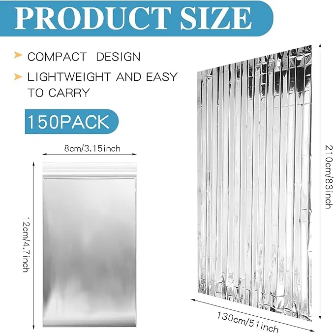 Emergency Blanket Bulk Mylar Survival Thermal Blankets Pack Silver Foil Reflective Blankets for Cold Outdoors Camping Hiking First Aid Shelter Space Emergency Supplies Blanket Set