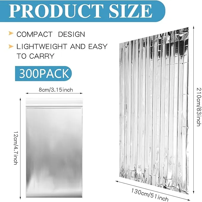 Emergency Blanket Bulk Mylar Survival Thermal Blankets Pack Silver Foil Reflective Blankets for Cold Outdoors Camping Hiking First Aid Shelter Space Emergency Supplies Blanket Set