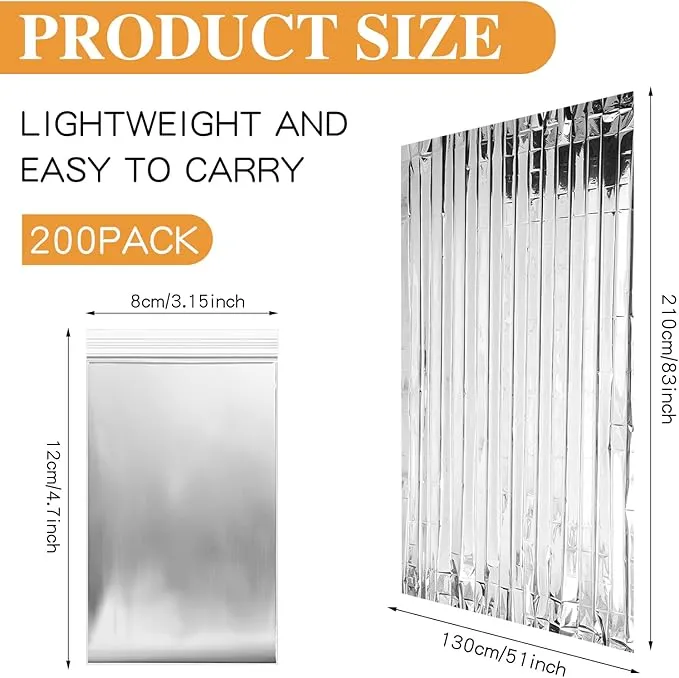 Emergency Blanket Bulk Mylar Survival Thermal Blankets Pack Silver Foil Reflective Blankets for Cold Outdoors Camping Hiking First Aid Shelter Space Emergency Supplies Blanket Set