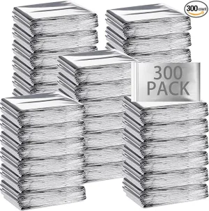 Emergency Blanket Bulk Mylar Survival Thermal Blankets Pack Silver Foil Reflective Blankets for Cold Outdoors Camping Hiking First Aid Shelter Space Emergency Supplies Blanket Set