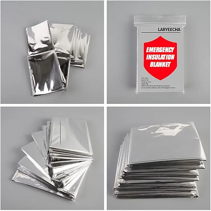 Emergency Blankets for Foil Blanket x6 Pack, Mylar Blankets, Space Blanket,Thermal Blankets Emergency Supplies Car Aluminum Blanket Camping Shelter for Survival Kits