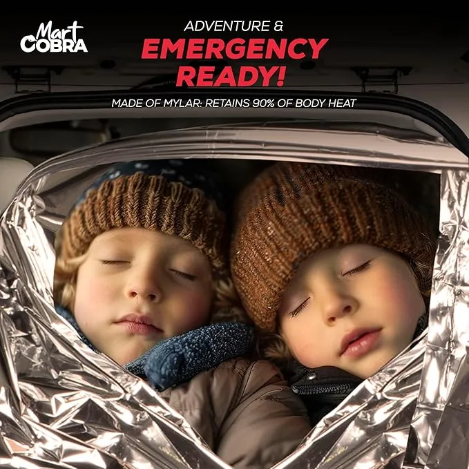 Emergency Blankets for Survival Gear and Equipment x100, Space Blanket, Mylar Blankets, Thermal Blanket, Survival Blanket, Survival Kits Emergency Kit, Emergency Supplies, Foil Blanket Camping Shelter