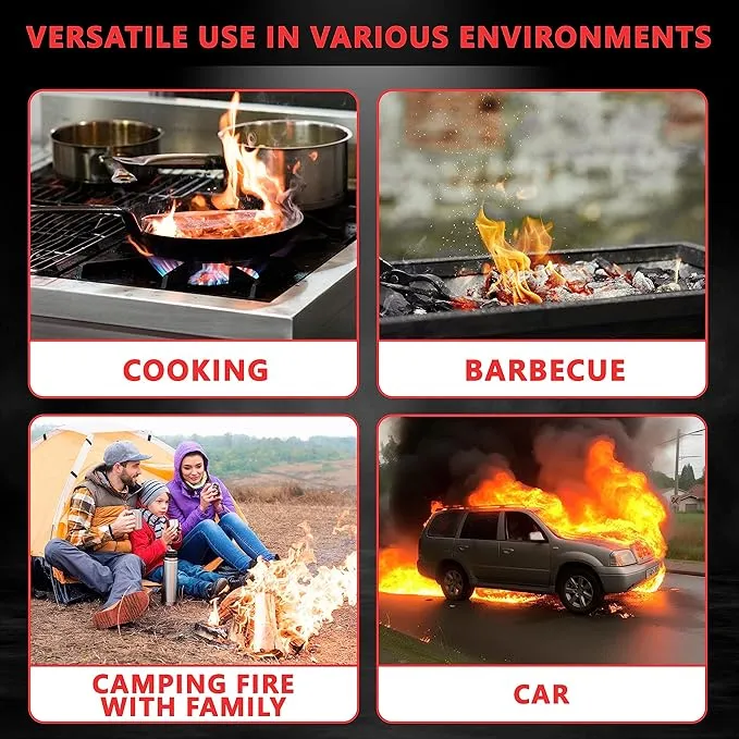 Emergency Fire Blanket for Home, 2 Blankets with 2 Pairs of Gloves, Fiberglass Fire Blanket, Fire Extinguisher Blanket, Fire Suppression Blanket for Kitchen, Grill & Camping 39”x39”