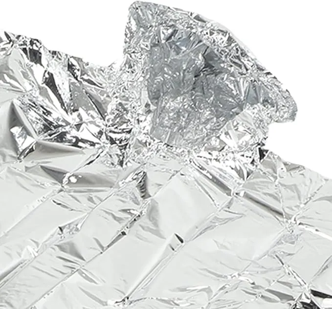 Emergency Foil Mylar Thermal Blanket, Rain Poncho with Hood Hybrid Survival Gear Reduce Uneven Heat Environment Waterproof Equipment for Outdoors First Aid Designed Metallized Covering Sheet