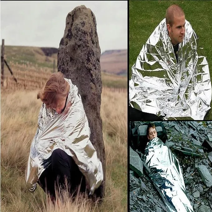 Emergency Mylar Thermal Blankets, Designed for Outdoors, Survival Reflective Thermal First Aid Foil Blanket