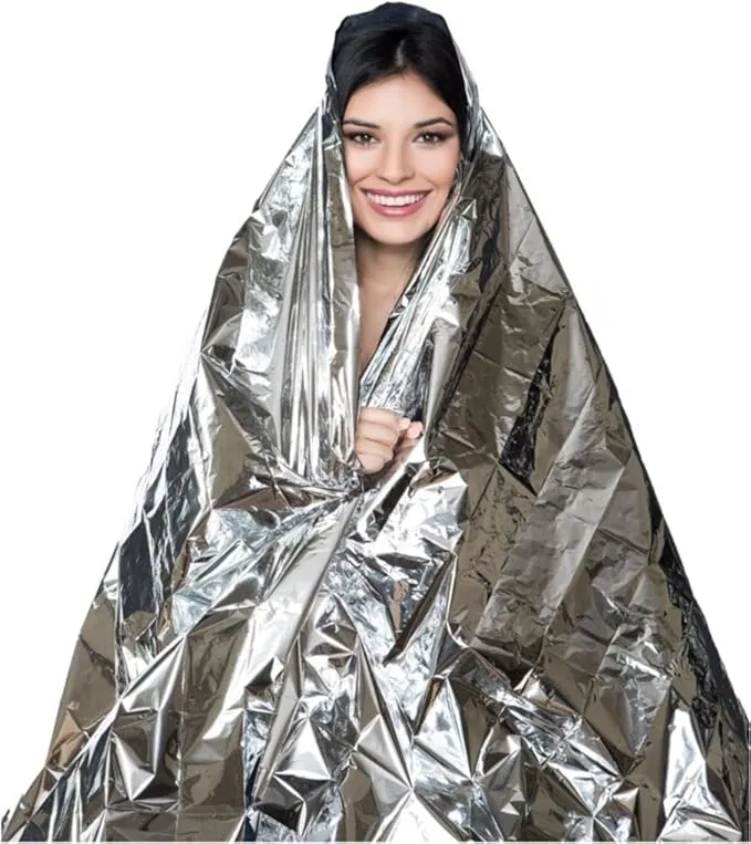 Emergency Thermal Blankets, 10 Pack, Waterproof, Heat-Reflective, Compact & Durable Weather Emergency Protection