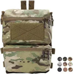 Emerson FRO Style V5 Vest Back Double Pouch Multi-purpose Bag Zip On Backpack (Black)