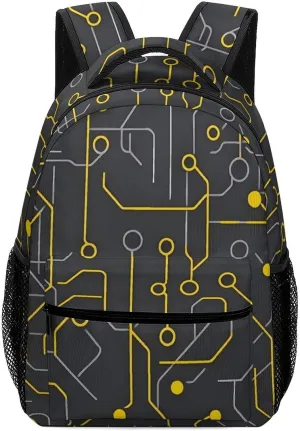Engineering Circuit Board Pattern Travel Backpack Lightweight Shoulders Bag Laptop Daypack for Work Office