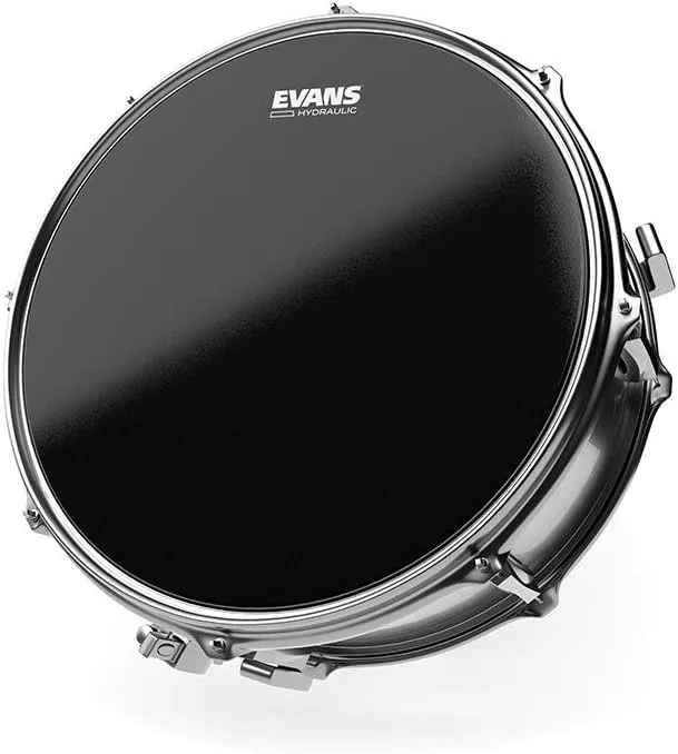 Evans Hydraulic Drum Heads - B14HBG - Drum Head with Layer of Oil - Supresses Unwanted Overtones - Ideal for Rock, Metal, & Funk - Black, 14 Inch