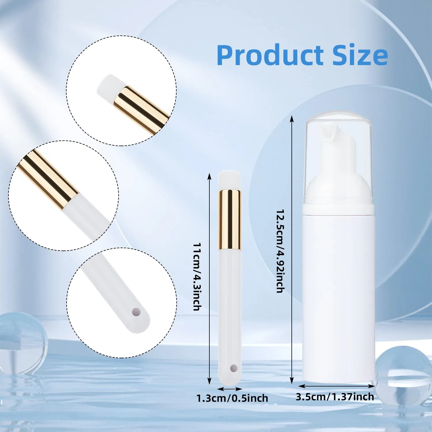 Eyelash Cleaner Concentrate Set Rose 100ml Eyelash Extension Shampoo Natural Foaming Cleanser 60ml Bottled Cleansing Brush Paraben and Sulfate Free Lashes & Salon Home Care Eyelash Shampoo