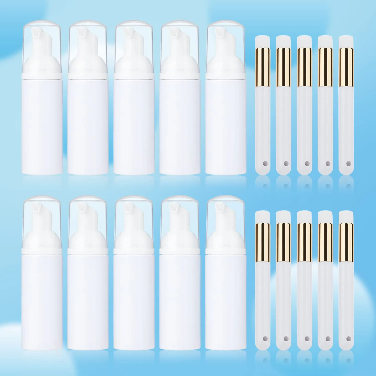 Eyelash Cleaner Concentrate Set Rose 100ml Eyelash Extension Shampoo Natural Foaming Cleanser 60ml Bottled Cleansing Brush Paraben and Sulfate Free Lashes & Salon Home Care Eyelash Shampoo