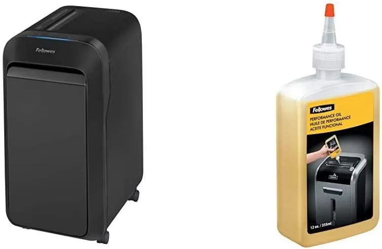 Fellowes Powershred LX22M 20-Sheet Micro Cut Paper Shredder (5263501) and Fellowes Powershred Performance Shredder Oil Bundle