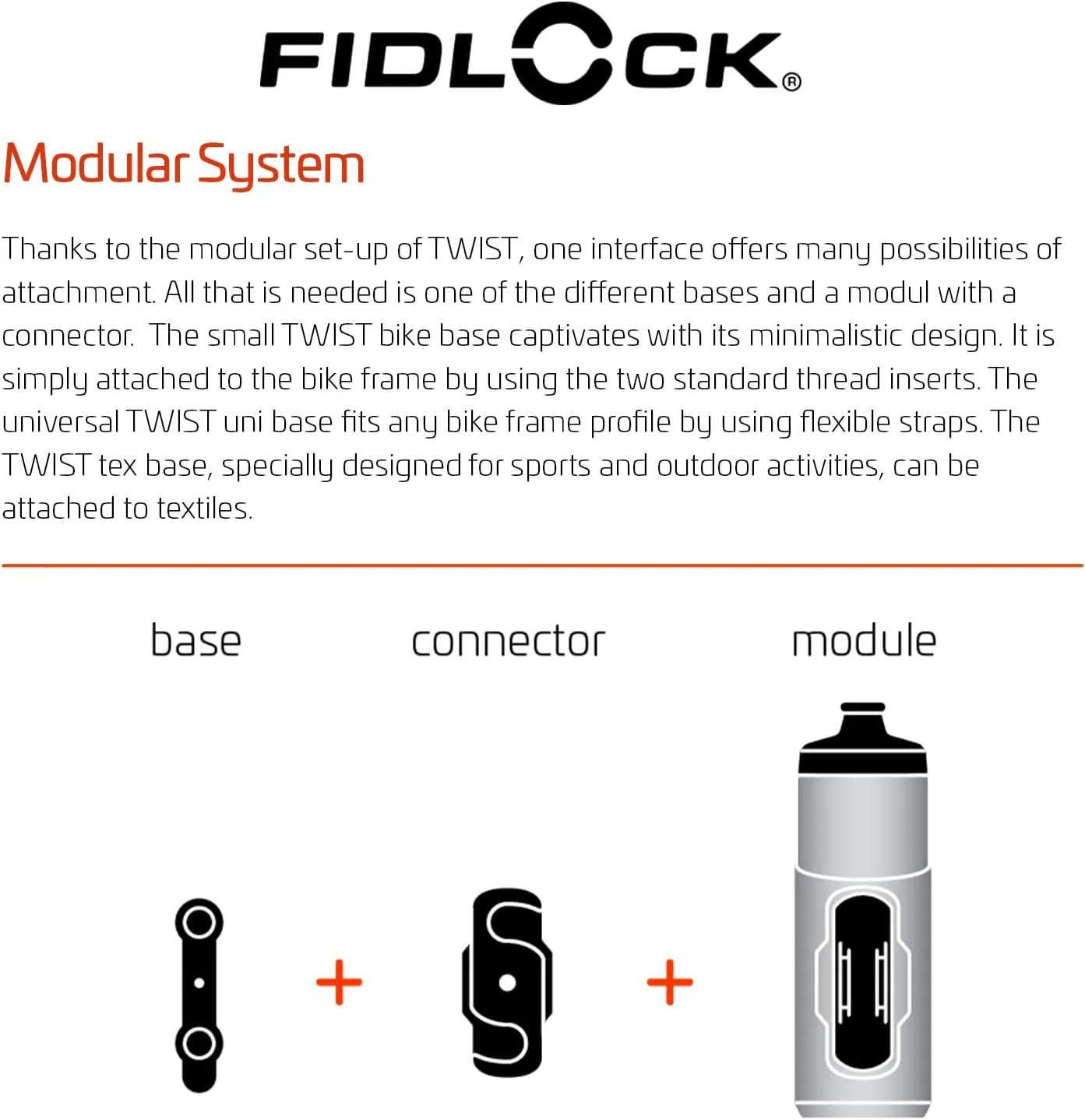 FIDLOCK Twist Replacement Bottle 800ml/27oz | Includes Twist Bottle Only (Twist Base Not Included) | Black