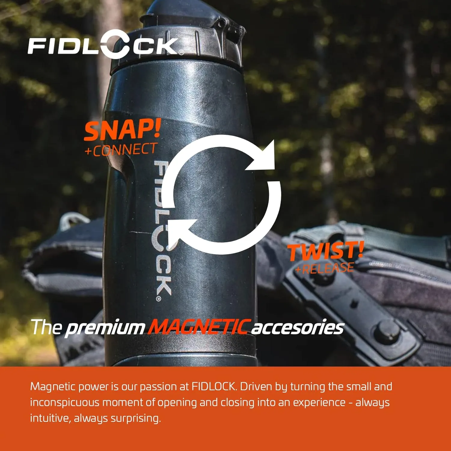 FIDLOCK Twist Replacement Bottle 800ml/27oz | Includes Twist Bottle Only (Twist Base Not Included) | Black