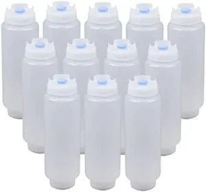 FIFO Squeeze Bottle Refillable 16 oz Blue Tip (12 Pack)