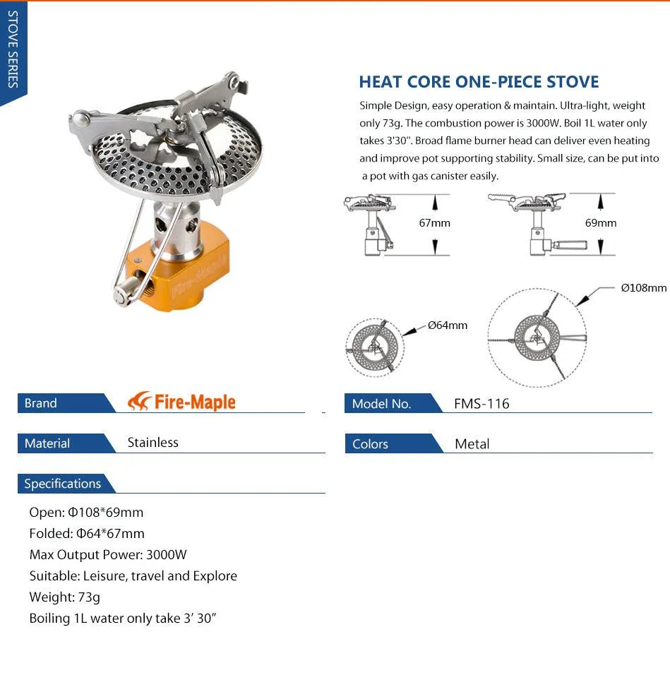 FIRE MAPLE Heat Core Stainless Stove