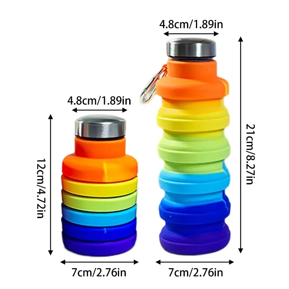 Fitness Sports Water Bottle Silicone Collapsible Drinking Cup Outdoor Travel Climbing Bicycle Bottle Camouflage Foldable Kettle