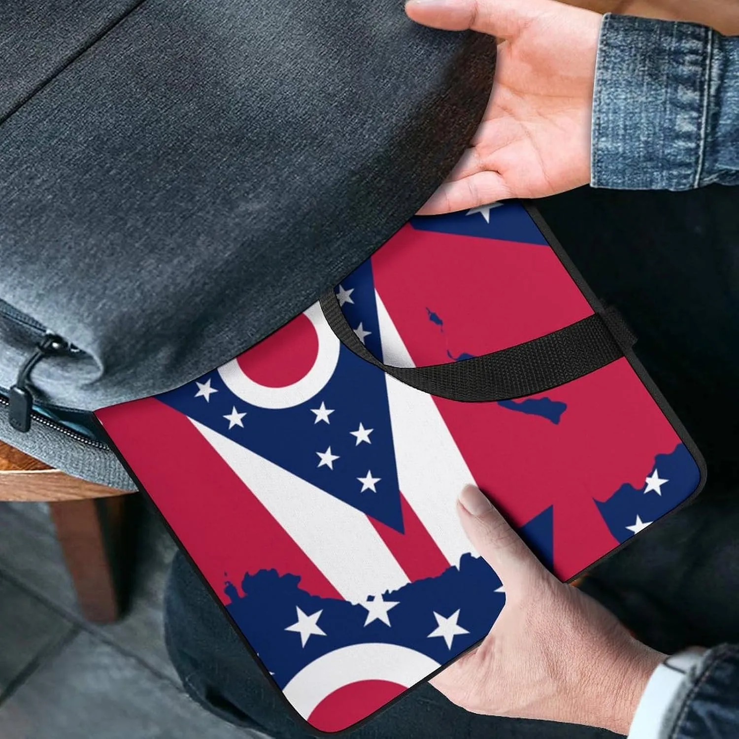 Flag Map of Ohio Cute Laptop Sleeve Case Lightweight Computer Carrying Bag 10 Inch/12 Inch/ 13 Inch/15 Inch/17 Inch