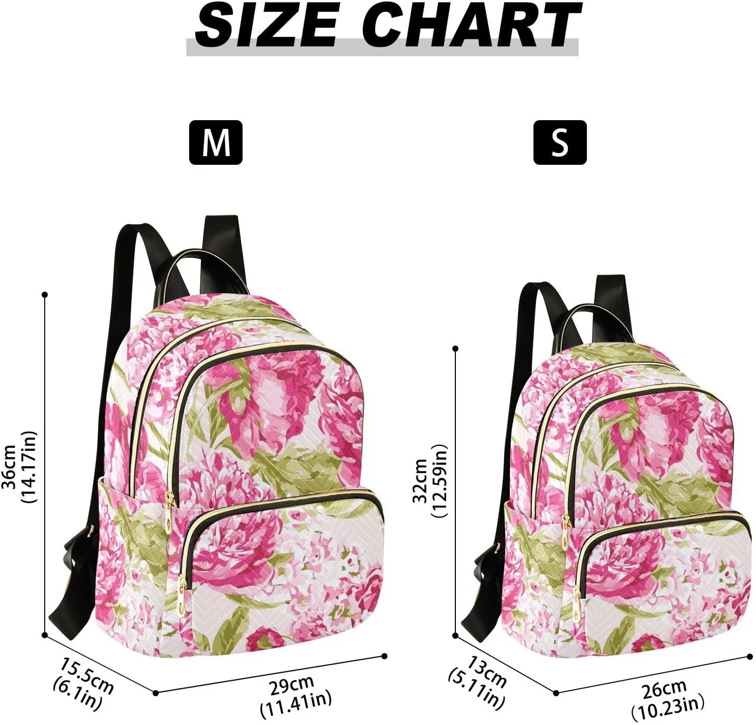 Flower Print Travel Backpack for Women Quilted Bookbag Cute Casual Bag Backpack Lightweight Fashionable Women's Backpack (Small Pattren 3)