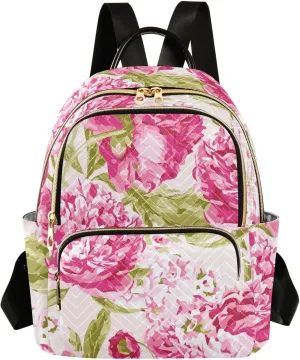 Flower Print Travel Backpack for Women Quilted Bookbag Cute Casual Bag Backpack Lightweight Fashionable Women's Backpack (Small Pattren 3)