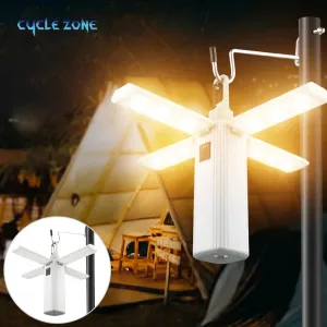 Foldable Camping Light USB Rechargeable Portable Tent Lamp Travel Lantern Outdoor Emergency Lighting LED Camping Lamp Flashlight