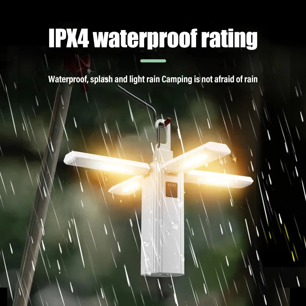Foldable Camping Light USB Rechargeable Portable Tent Lamp Travel Lantern Outdoor Emergency Lighting LED Camping Lamp Flashlight
