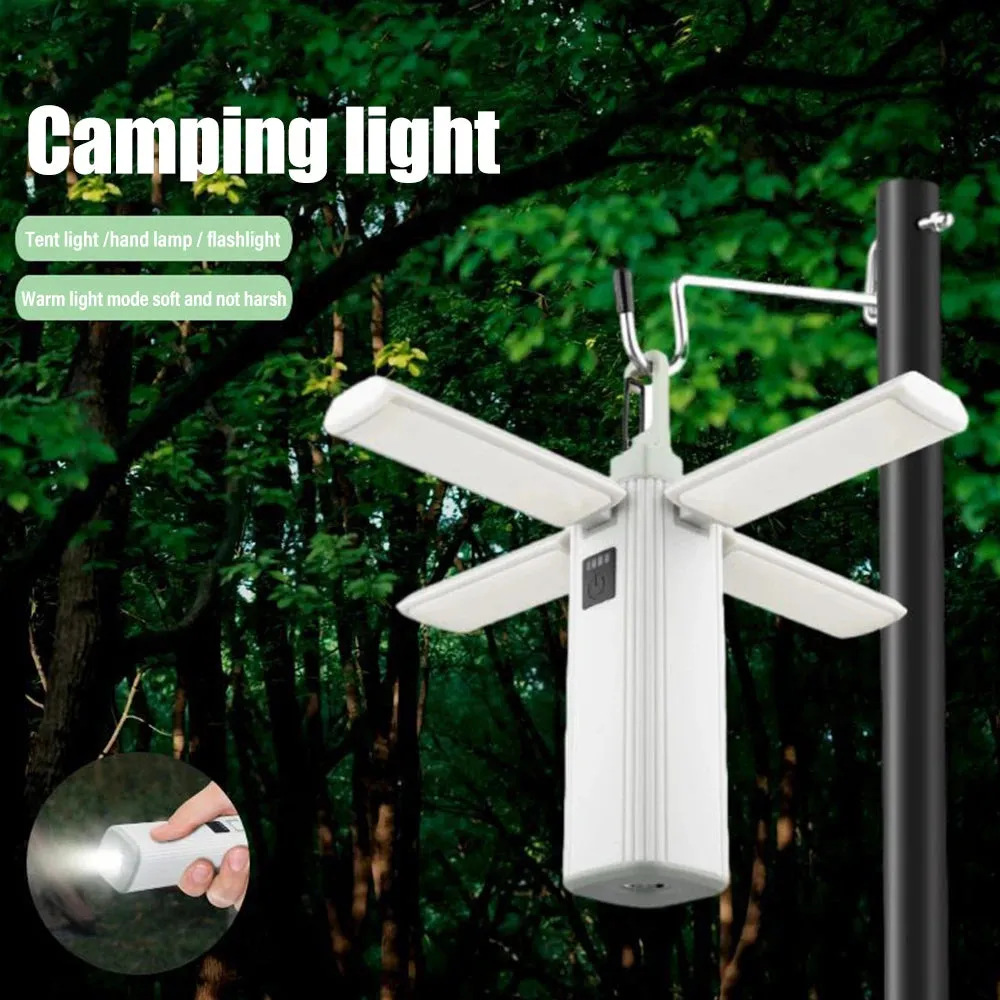 Foldable Camping Light USB Rechargeable Portable Tent Lamp Travel Lantern Outdoor Emergency Lighting LED Camping Lamp Flashlight