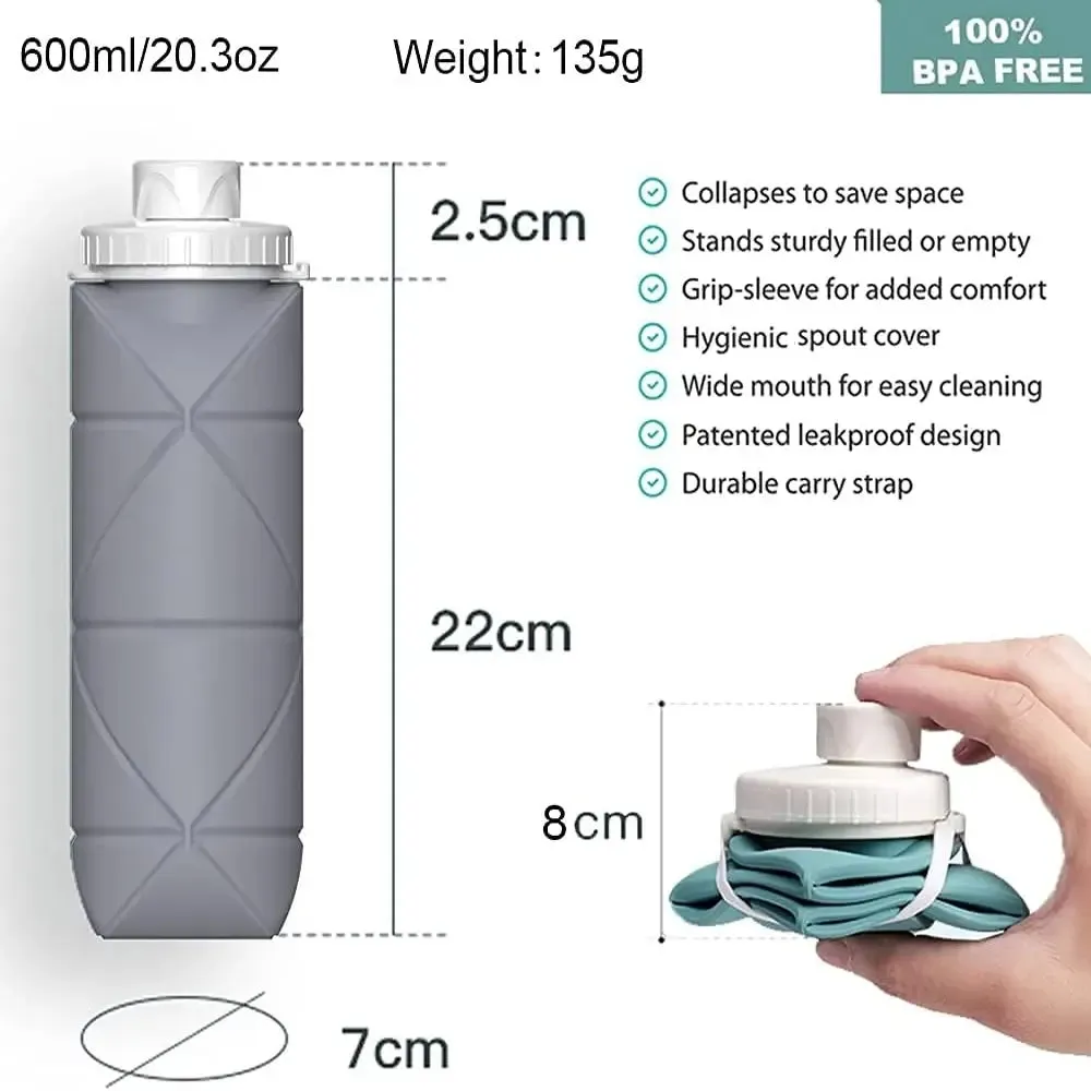 Foldable Silicone Hydration Water Bottle